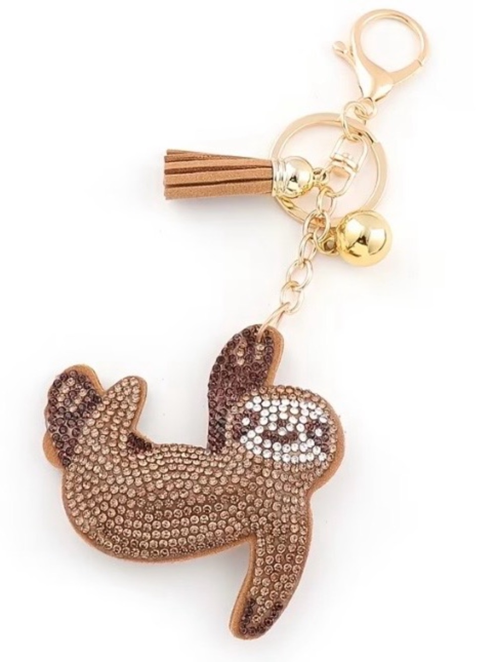 $42.00- Adorable Brown Crystal Sloth 🦥 Bag Charm Keychain